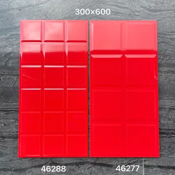 全国批发销售大红色亮光8格大红墙砖红色瓷砖300X600mm300x300mm