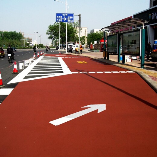 安徽宣城彩色防滑景观道路-施工