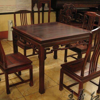 红木茶桌家私典型榫卯老红木茶桌家具五件套图片