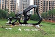 襄阳户外草坪不锈钢圆环雕塑抽象不锈钢圆圈雕塑一种新兴雕塑种类