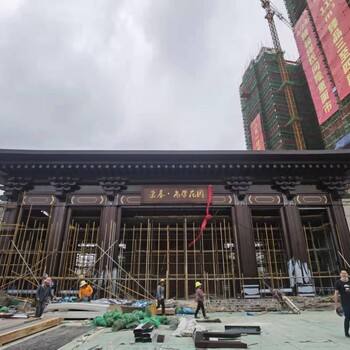 安庆地产门楼不锈钢斗拱不锈钢仿古铜斗拱厂家阐述安装过程安装
