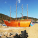 大型户外景观装饰海盗帆船木质道具船定制