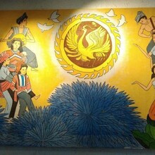 天津酒店大堂手绘壁画