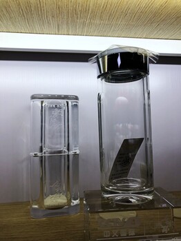 西安水晶笔筒、玻璃茶杯两件套商务礼品杯礼盒装