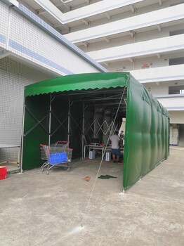 活动收缩雨篷移动大型仓库雨蓬移动推拉雨棚户外防雨折叠伸缩帐篷