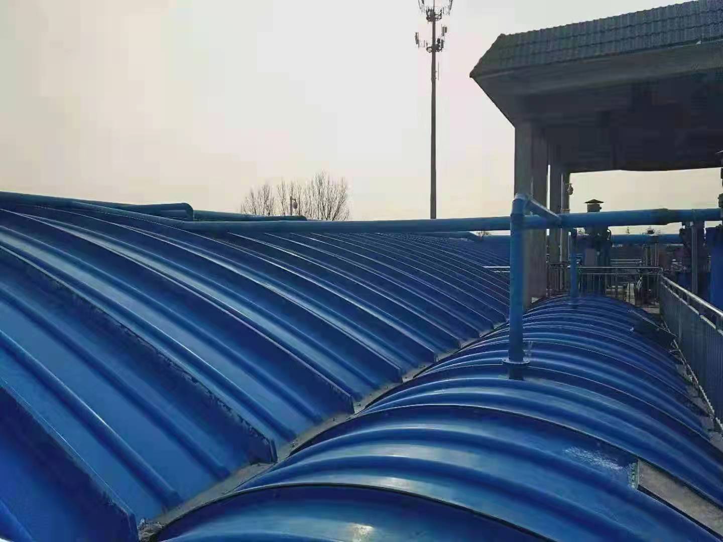 污水处理设备玻璃钢罩棚,污水池盖板厂家