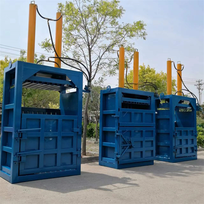 鲁丰60吨半自动废纸箱打包机立式多功能毛衣打包机