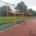 江西学校喷塑铁链式足球场围网、墨绿色体育场围栏生产厂家