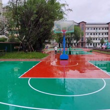 硅pu篮球场塑胶地面铺设4-8mm弹性硅pu球场施工