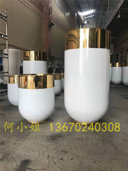 鏡面反光的玻璃鋼花盆雕塑304不銹鋼花盆雕塑定制