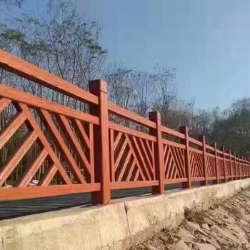 山西太原旅游景区仿木护栏围栏混凝土栏杆定制