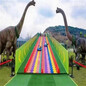 河南现货六一儿童节仿真恐龙乐园变形金刚彩虹滑道充气城堡租赁
