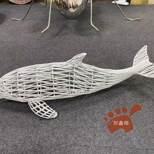 不锈钢编织海豚雕塑水景商业街广场景观镂空海豚雕塑镂空雕塑定做