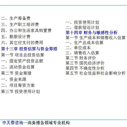 永泰县编写项目融资报告商业计划书行情