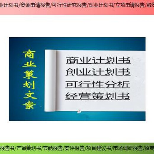 台州市项目可研报告创业计划书做
