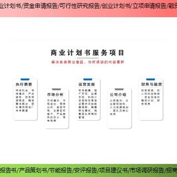 天津武清区编写项目融资报告立项报告的