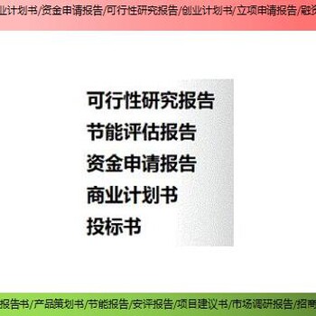 茂南区项目融资报告书资金申请报告找谁做