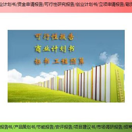 德清县编写项目融资报告商业计划书大图
