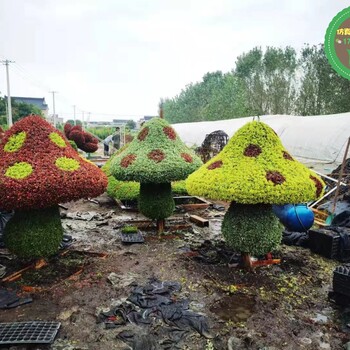 信宜鐵藝花球花架花柱，2022虎年春節(jié)綠雕，節(jié)日綠雕