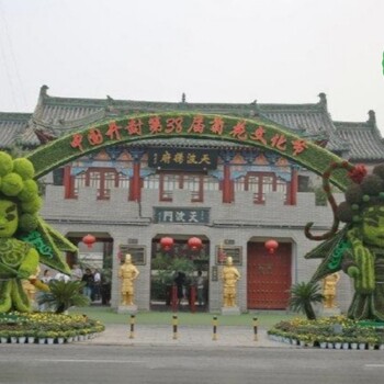 衢江市政绿雕，虎年五色草造型，绿雕