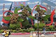 曲江绿雕小品，虎年五色草造型，雕塑大花篮制作
