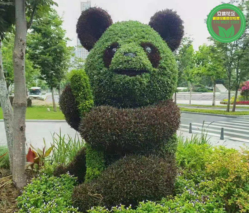 清丰立体花坛绿雕，虎年五色草造型，雕塑大花篮制作