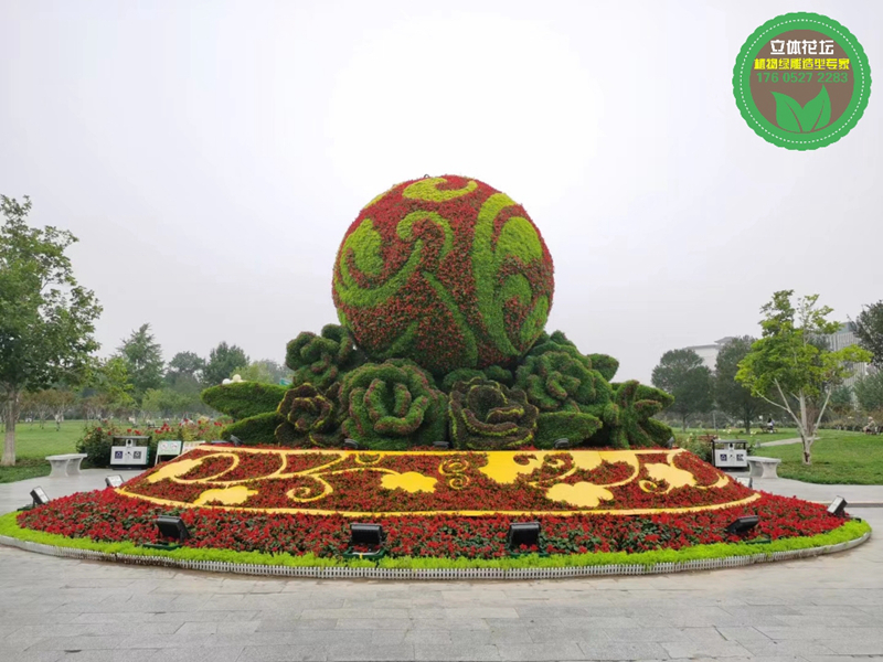 鲤城仿真植物绿雕，虎年五色草造型，绿雕厂家