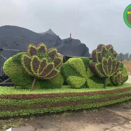 林周绿雕植物墙，2022春节植物雕塑，制作厂家
