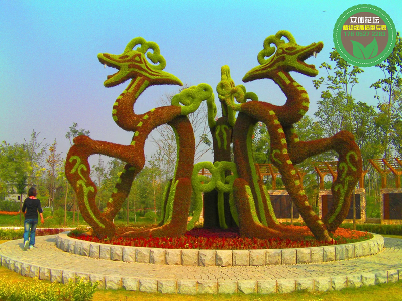 耒阳大型仿真绿雕，2022春节植物雕塑，绿雕