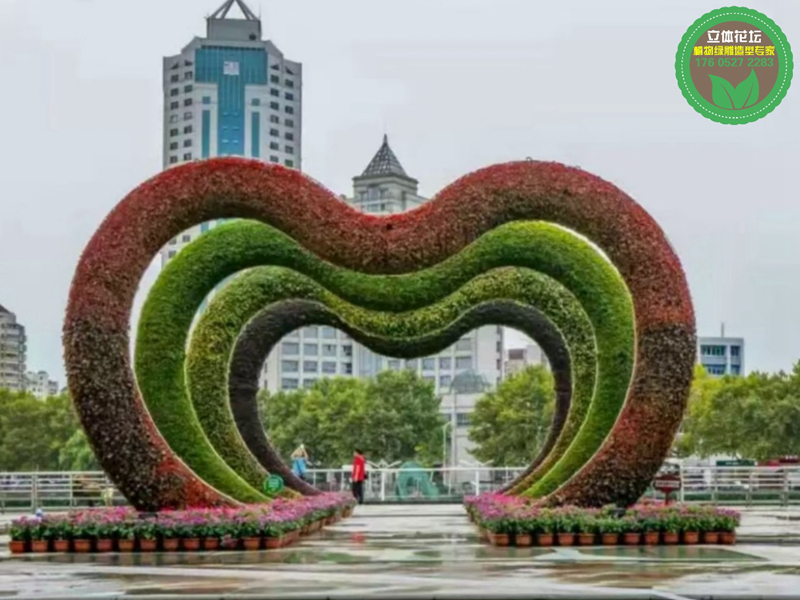 那曲植物绿雕，2022仿真绿雕，广场大花篮