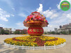 华龙卡通绿雕，2022春节立体花坛，绿雕设计