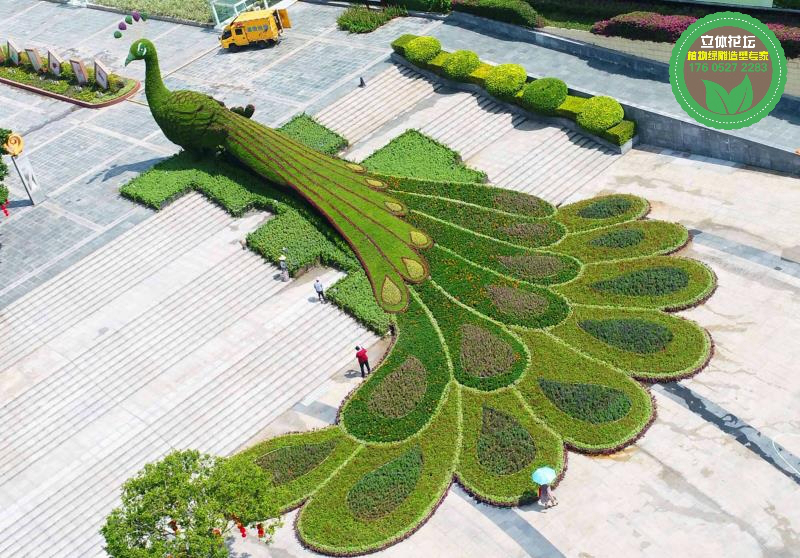 范县节日大花篮，2022春节立体花坛，绿雕