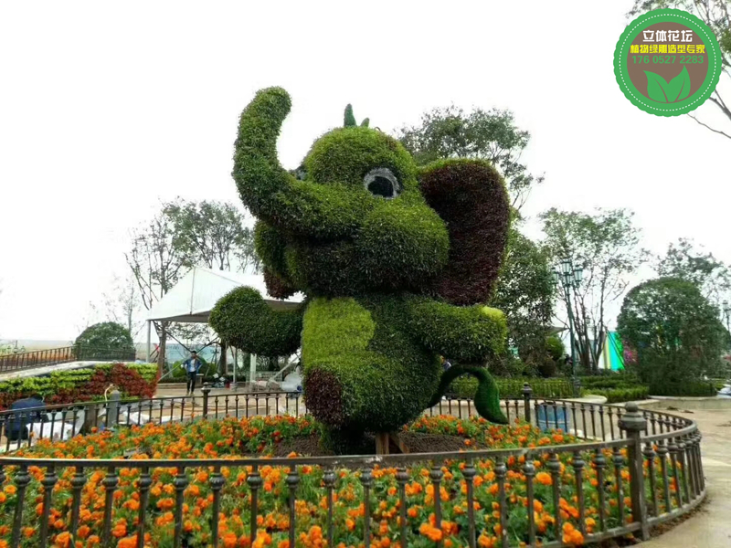 嘉兴仿真植物雕塑，2022春节绿雕，立体花坛