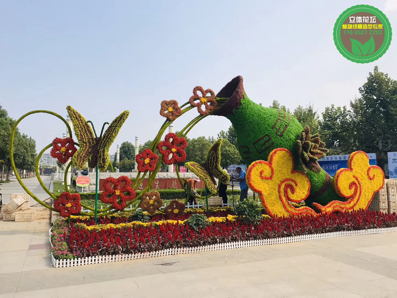 嘉兴仿真植物雕塑，2022春节绿雕，立体花坛