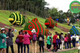 澄江花坛雕塑，2022圣诞节绿雕，广场大花篮