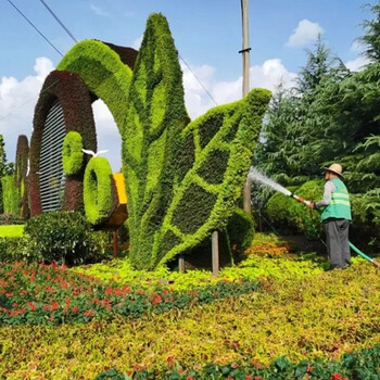 衢州沭阳绿雕案例图片，新春造型