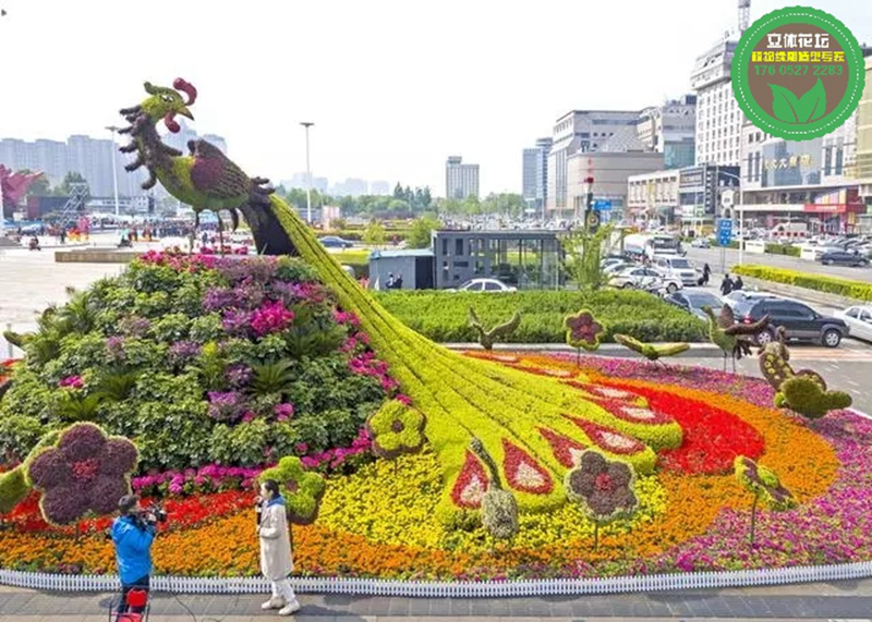 磴口绿雕小品，2022春节植物雕塑，节日绿雕