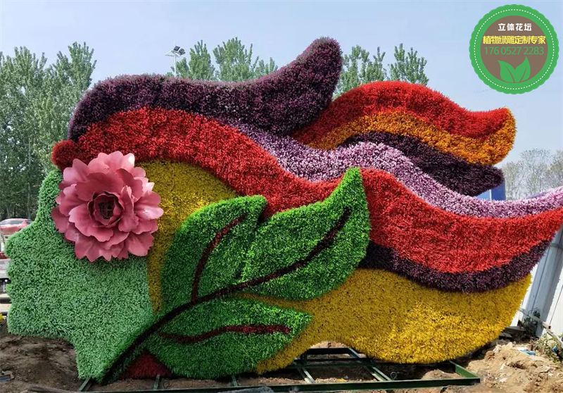 灵山绿雕 菊花艺术展景观绿雕 制作流程