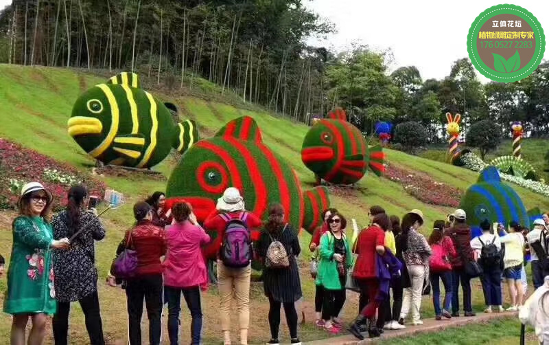 乐陵绿雕 荷花造型网红绿雕 团队设计