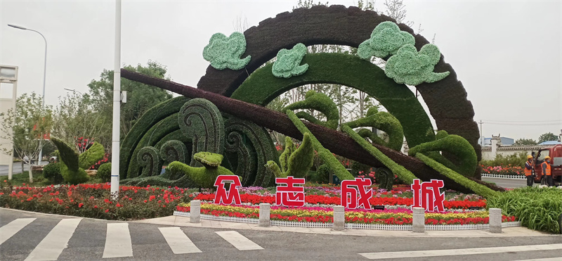 鐘樓二十景觀大綠雕排名市場報價 戶外園林景觀擺件