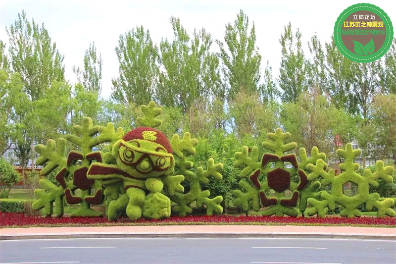 浙江衢州国庆绿雕 茶壶绿雕方案设计 网红景观打卡