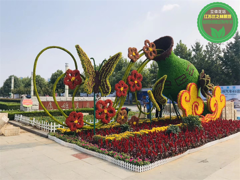 海拉尔国庆绿雕 真植物绿雕设计公司 景区五色草动植物