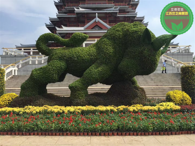 内黄国庆绿雕 五色草造型制作价格 植物雕塑文案