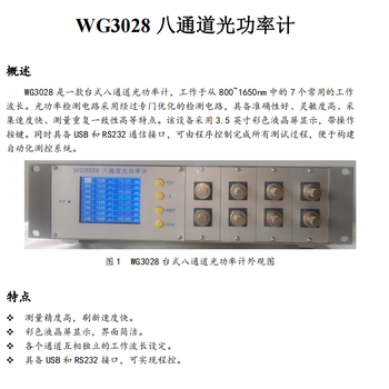 八通道光功率计上海文简电子技术生产供应WG3028八通道光功率计