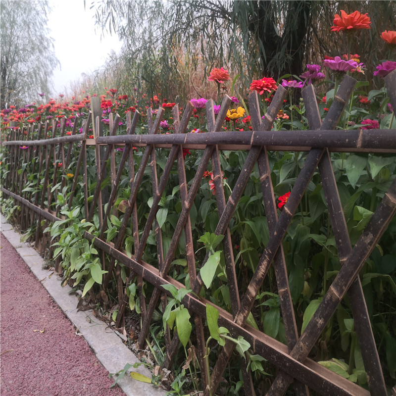 北京宣武防腐木篱笆网格花架竹篱笆竹子护栏