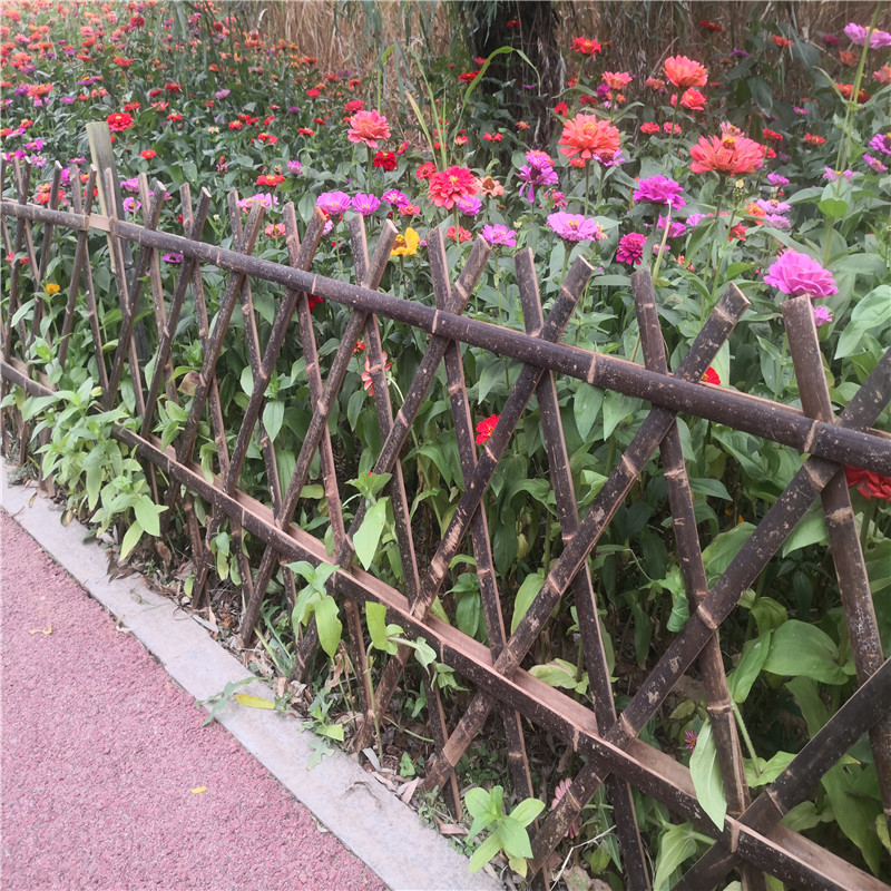 陇南菜园竹拉网碳化木质围栏竹篱笆竹子护栏
