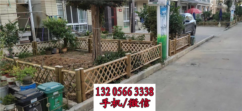 宁波绿色护栏原木色护栏竹篱笆竹子护栏