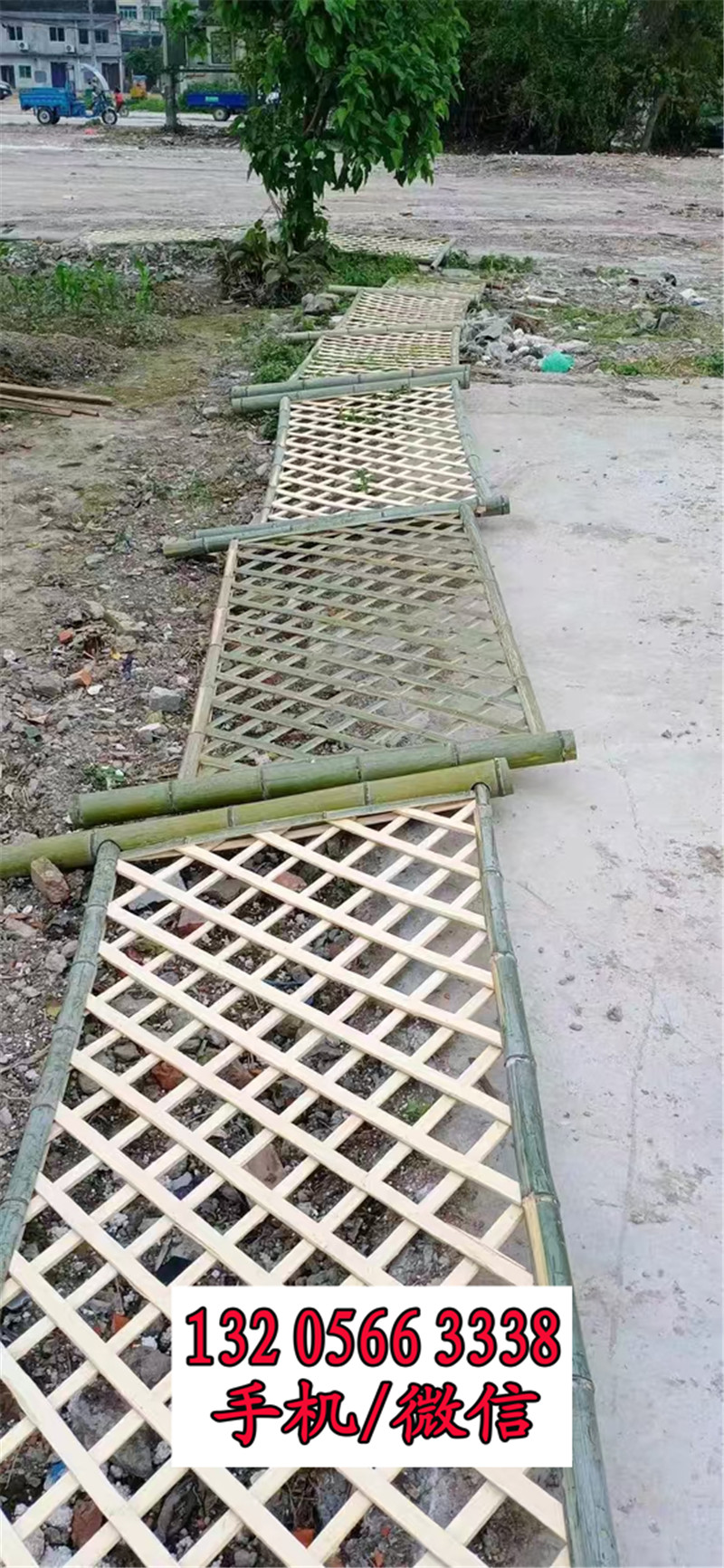 广东潮州竹片竹子碳化防腐木篱笆竹篱笆竹子护栏