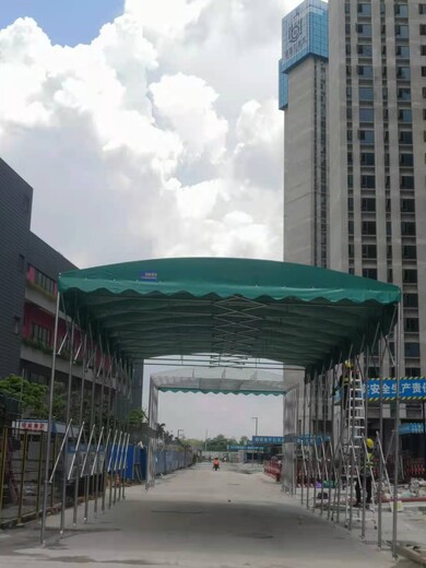 广州海珠区厂房过道折叠雨棚电动动推拉篷湘粤定制遮阳蓬