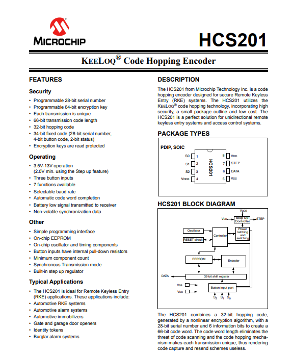 HCS201-I/SN原装芯片